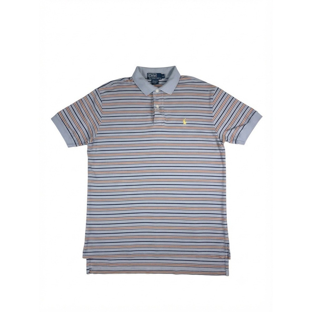 Polo Ralph Lauren Mens Medium Striped Polo Shirt Cotton Short Sleeve Casual Top